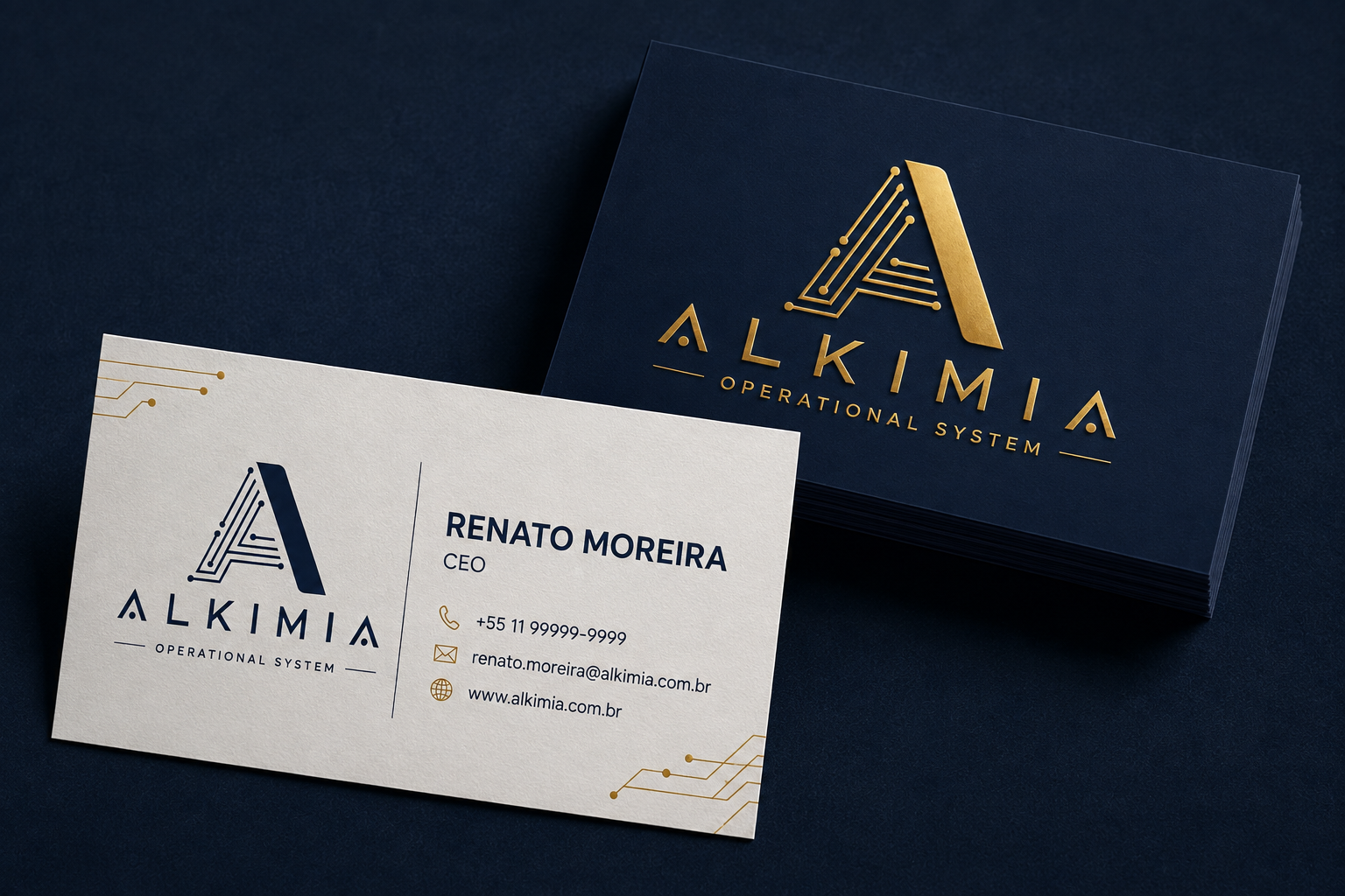 Mockup de cartão de visita Alkimia